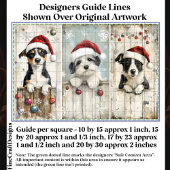 Papier Mousseline Shabby Chic Cute Xmas Chiot Puppies AM6 Découpage