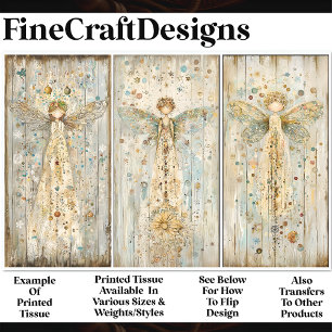 Papier Mousseline Shabby Chic Ethereal Rustic Angels AM4 Découpage