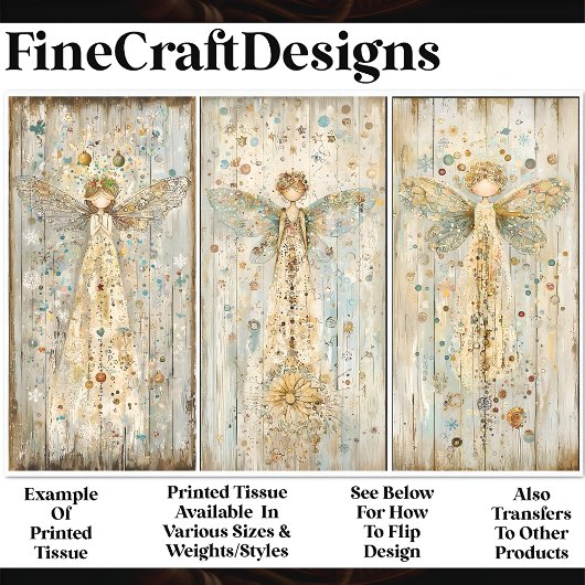 Papier Mousseline Shabby Chic Ethereal Rustic Angels AM4 Découpage