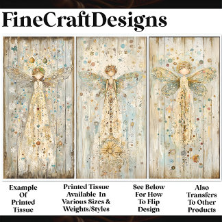 Papier Mousseline Shabby Chic Ethéréal Rustique Anges AM4 Découpage