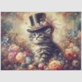 Papier Mousseline Shabby Chic Fleur De Chat Découpage  (Recto)