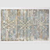 Papier Mousseline Shabby Chic Flocon De Neige Sur Crème De Bois Déco (Recto)