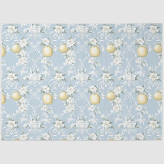 Papier Mousseline Shabby Chic Lemon Floral Series Design #8 (Recto)