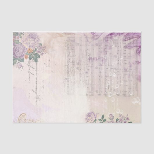Papier Mousseline Shabby Chic Lilac Series Design 1 (Recto)