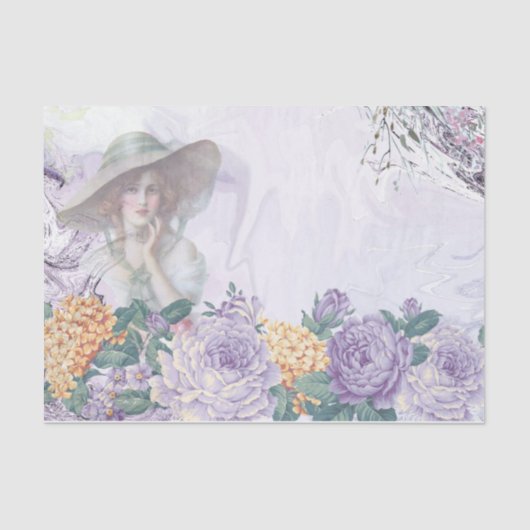 Papier Mousseline Shabby Chic Lilac Series Design 2 (Recto)