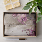 Papier Mousseline Shabby Chic Magenta Blossoms, dentelle et mixage m (Cadeau)