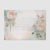 Papier Mousseline Shabby Chic Rose Script français (Recto)