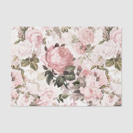Papier Mousseline Shabby Chic Rose Series Design 9 (Recto)