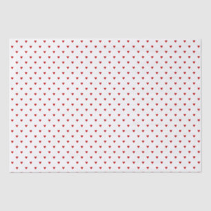 Papier Mousseline Shabby Chic Simple Red Hearts Motif sur Blanc