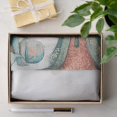 Papier Mousseline Shabby Chic Turquoise Floral Geisha (Cadeau)