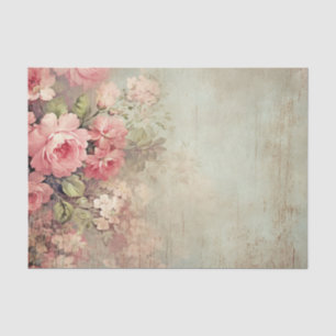Papier Mousseline Shabby Chic Vintage Rose Blush Roses Flacons
