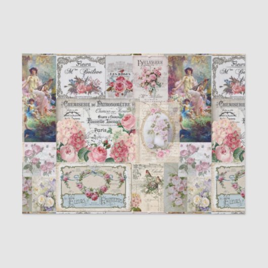 Papier Mousseline Shabby collage chic, pays victorien, découpage, b (Recto)