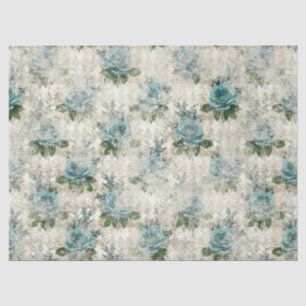 Papier Mousseline Shabby Floral Aqua Series Design 2