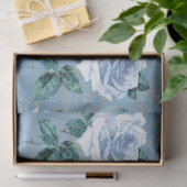 Papier Mousseline Shabby Floral Blue Series Design 1 (Cadeau)