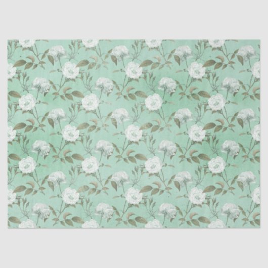 Papier Mousseline Shabby Floral Mint Series Design 14 (Recto)