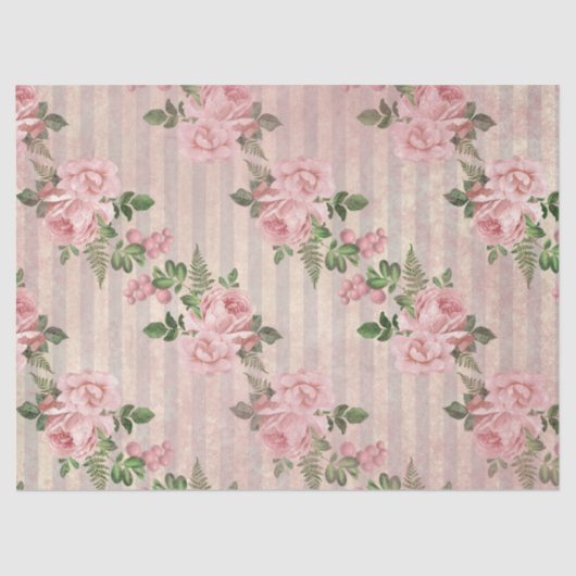 Papier Mousseline Shabby Floral Rose Series Design 6 (Recto)