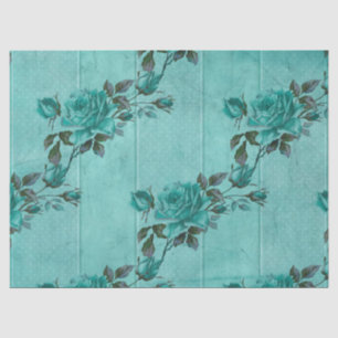 Papier Mousseline Shabby Floral Turquoise Series Design 2