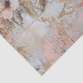 Papier Mousseline Shabby Peach Rose Floral Découpage (Détail)