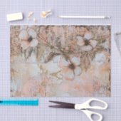 Papier Mousseline Shabby Peach Rose Floral Découpage (Artisanat)
