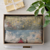 PAPIER MOUSSELINE SHABBY RED RUSTIC HOUSE DÉCOUPAGE MÉDIA (Cadeau)