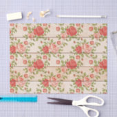 Papier Mousseline Shabby Rose rustique en lattes de bois (Artisanat)