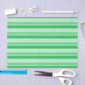 Papier Mousseline Shades of Green Horizontal Stripes (Artisanat)