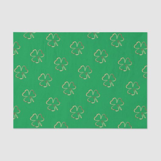 Papier Mousseline Shamrock Green Irlande Motif de trèfle (Recto)