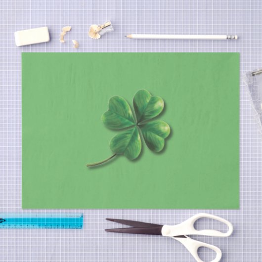 Papier Mousseline Shamrock irlandais vert moderne (Artisanat)