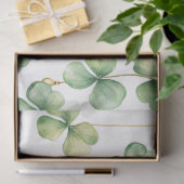 Papier Mousseline Shamrocks avec perles d'or (Cadeau)