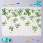 Papier Mousseline Shamrocks avec perles d'or (Artisanat)
