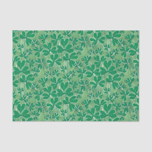 Papier Mousseline Shamrocks du jour de St Patrick (Recto)