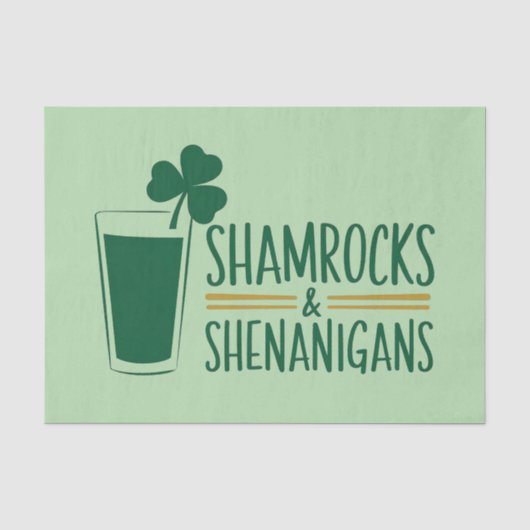 Papier Mousseline Shamrocks et Shenanigans : Conception de la Saint (Recto)