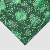 Papier Mousseline Shamrocks scintillants et torsades ID289 (Détail)