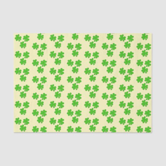Papier Mousseline Shamrocks sur Pale Yellow (Recto)