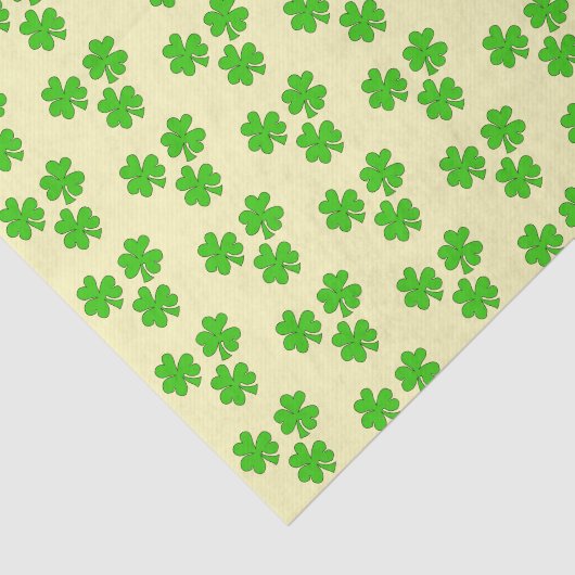 Papier Mousseline Shamrocks sur Pale Yellow (Détail)