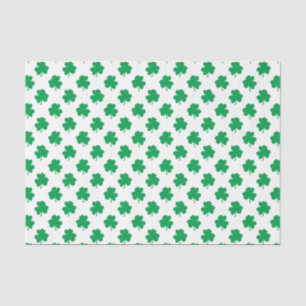 Papier Mousseline Shamrocks verts sur la fête blanche de la Saint-Pa