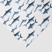 Papier Mousseline Shark Coastal Theme Blue Decoupage Tissue Paper (Détail)