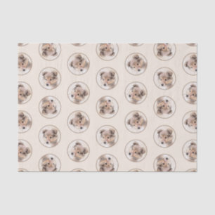 Papier Mousseline Shetland Sheepdog Puppy Peinture Sheltie Chien Art