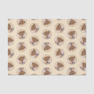Papier Mousseline Shiba Inu Peinture Rouge mignonne Original Animal 