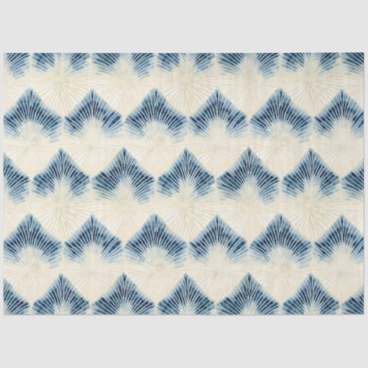Papier Mousseline Shibori Blue Japanese Textile Art No 1 (Recto)