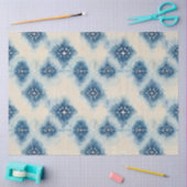 Papier Mousseline Shibori Blue Japanese Textile Art No 11 (Artisanat)