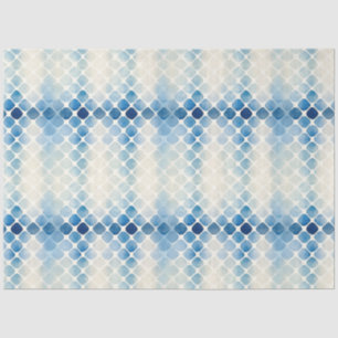 Papier Mousseline Shibori Blue Japanese Textile Art No 12