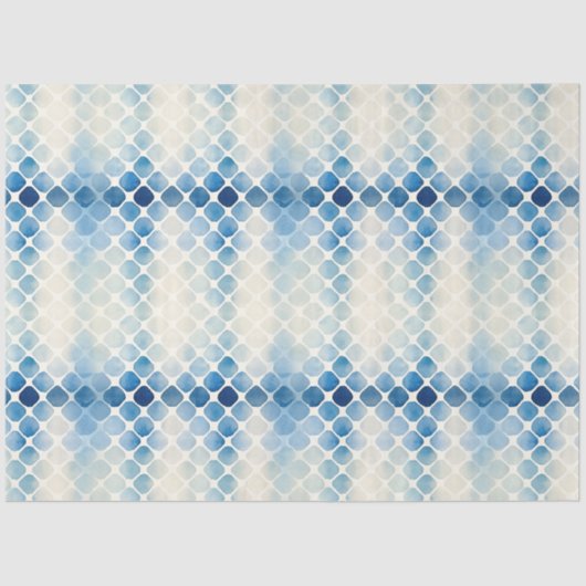 Papier Mousseline Shibori Blue Japanese Textile Art No 12 (Recto)