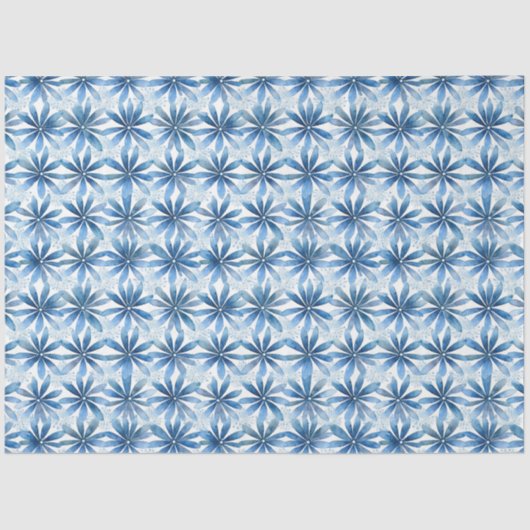 Papier Mousseline Shibori Blue Japanese Textile Art No 17 (Recto)