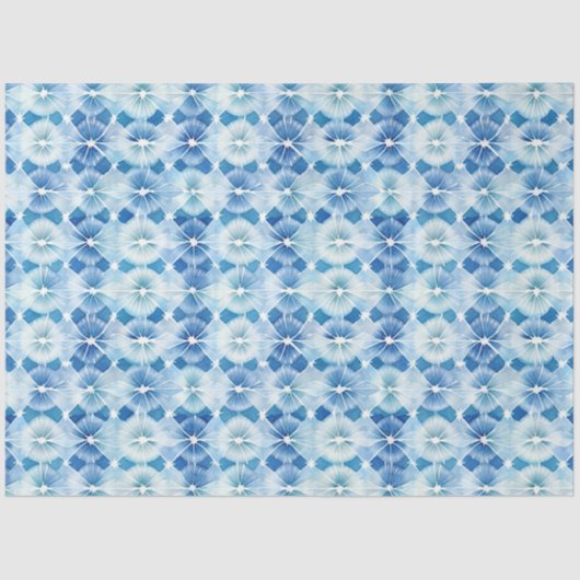 Papier Mousseline Shibori Blue Japanese Textile Art No 19 (Recto)