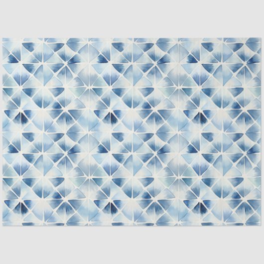 Papier Mousseline Shibori Blue Japanese Textile Art no 2 (Recto)