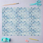 Papier Mousseline Shibori Blue Japanese Textile Art No 3 (Artisanat)