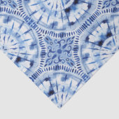 Papier Mousseline Shibori Tie Dye Indigo Bleu Blanc Influence asiati (Détail)
