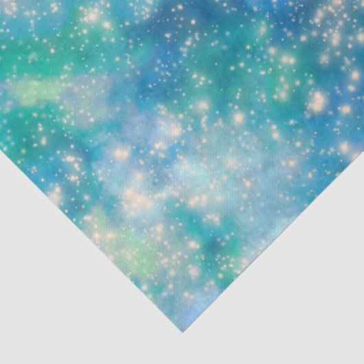 Papier Mousseline Shimmer Galaxy bleu vert (Détail)
