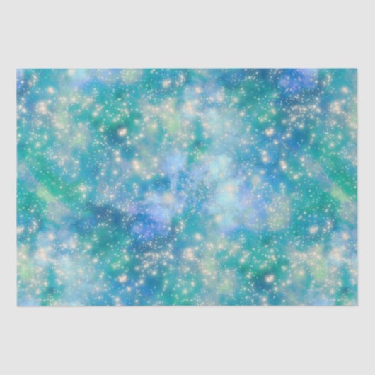 Papier Mousseline Shimmer Galaxy bleu vert (Recto)